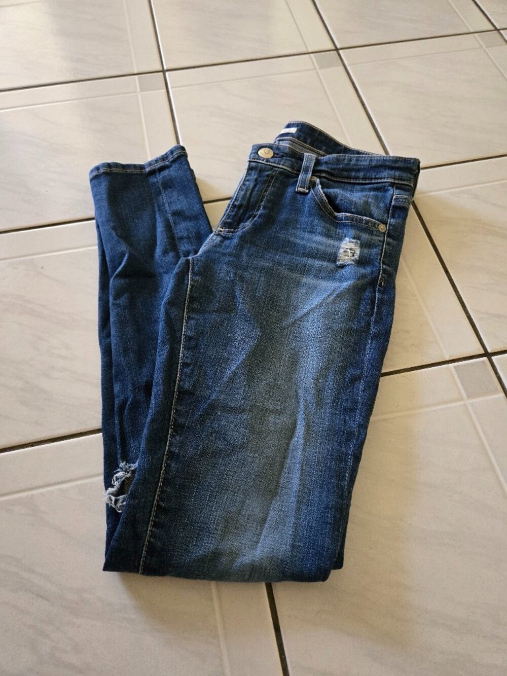Alexa Chung for Adriano Goldschmied Dark Wash Distressed Jeans 26
